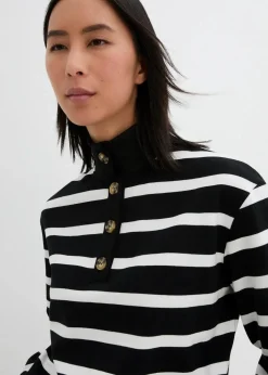 Longsweatshirt mit Troyer-Kragen