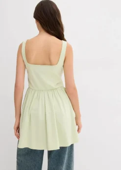 Long-Top aus elastischem Baumwoll-Mix