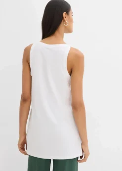 Long-Top aus elastischem Baumwoll-Mix