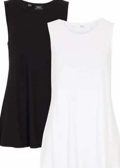 Long-Top aus softer Viskose, 2er- Pack