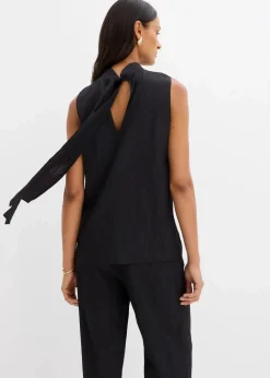 Long-Top aus strukturiertem Viskose-Mix