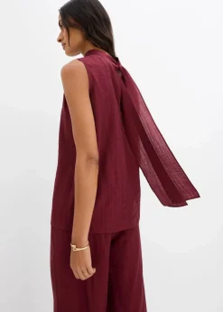 Long-Top aus strukturiertem Viskose-Mix