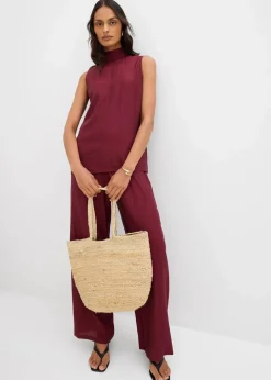 Long-Top aus strukturiertem Viskose-Mix