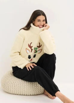 Loungewear Teddy Hausanzug mit Fleecehose