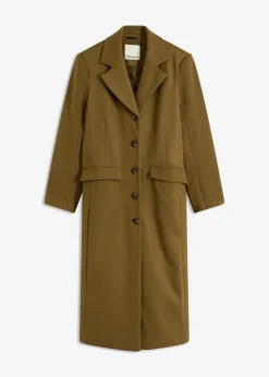 Mantel aus Wollimitat in Maxilänge