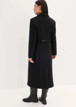 Mantel aus Wollimitat in Maxilänge