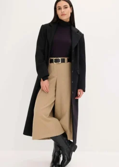 Mantel aus Wollimitat in Maxilänge