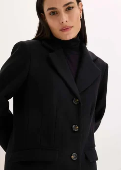 Mantel aus Wollimitat in Maxilänge