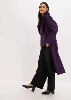 Mantel mit abknöpfbaren Fellimitatkragen