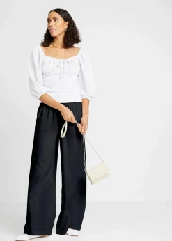 Marlenehose aus leicht glänzender Viskose