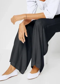 Marlenehose aus leicht glänzender Viskose