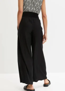 Marlenehose aus luftigem Leinen-Mix