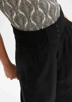 Marlenehose aus luftigem Leinen-Mix