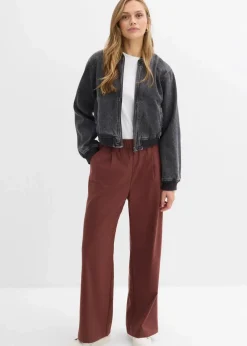 Marlene-Hose in Wolloptik