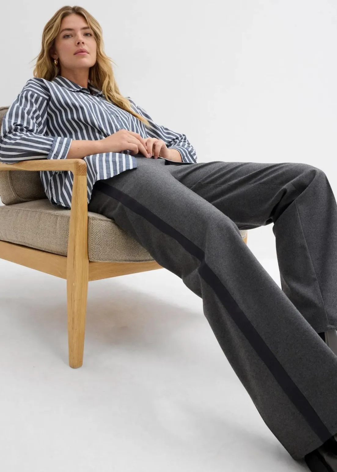 Marlenehose in Wolloptik