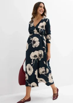 Maxi- Wickelkleid für die Schwangerschaft und danach