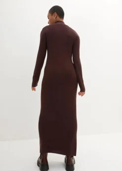 Maxi-Feinstrickkleid aus fließendem Viskose-Mix