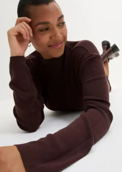 Maxi-Feinstrickkleid aus fließendem Viskose-Mix