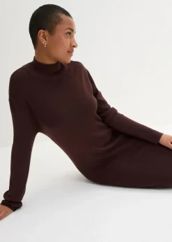 Maxi-Feinstrickkleid aus fließendem Viskose-Mix