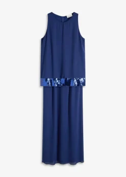 Maxikleid aus feinem Georgette mit Pailletten