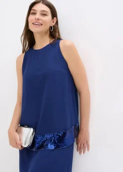 Maxikleid aus feinem Georgette mit Pailletten