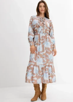 Maxikleid aus feinem Viskose-Mix