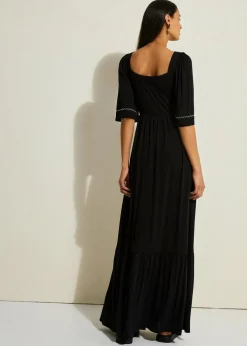 Maxikleid aus fließendem Viskose-Mix