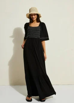 Maxikleid aus fließendem Viskose-Mix