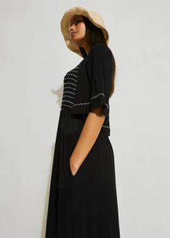 Maxikleid aus fließendem Viskose-Mix