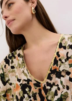 Maxikleid aus fließender Viskose mit Pailletten