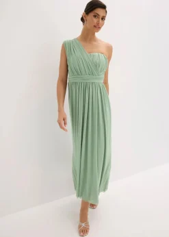 Maxikleid aus Mesh mit Tragevarianten