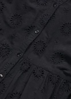 Maxikleid aus reiner Baumwolle mit Lochstickerei