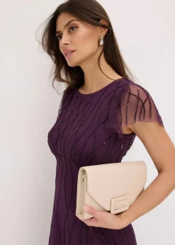 Maxikleid aus zartem Tüll mit Perlenstickerei