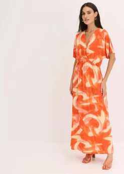 Maxikleid mit Batik-Print aus softem Viskose-Mix