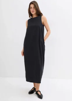 Maxikleid mit Eingriffstaschen aus Viskose-Mix