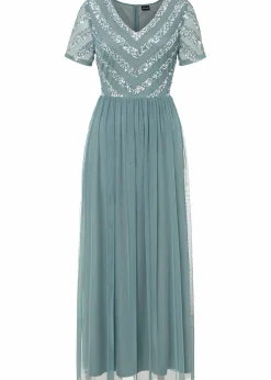 Maxikleid mit Paillettenstickerei