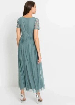 Maxikleid mit Paillettenstickerei