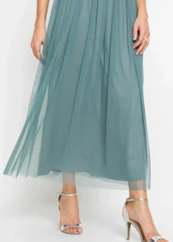 Maxikleid mit Paillettenstickerei