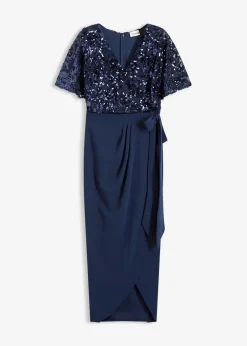 Maxikleid mit Paillettenstickerei