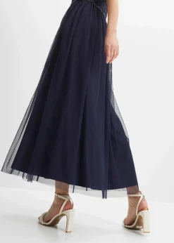 Maxikleid mit Paillettenstickerei