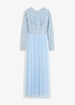Maxikleid mit Paillettenstickerei