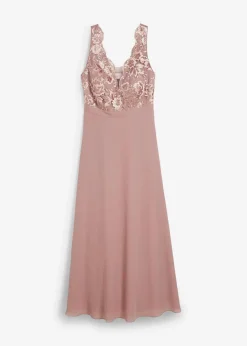 Maxikleid mit Paillettenstickerei