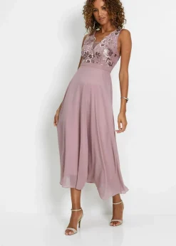 Maxikleid mit Paillettenstickerei