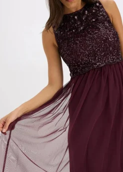 Maxikleid mit Paillettenstickerei