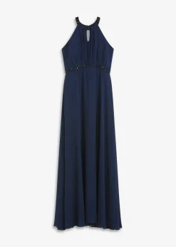 Maxikleid mit Perlenapplikation