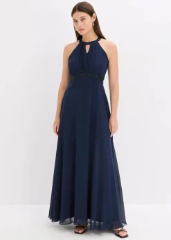 Maxikleid mit Perlenapplikation