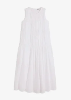 Maxikleid mit Raffungen aus Baumwolle