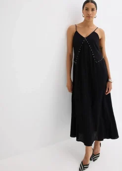 Maxikleid mit Ösen-Verzierung