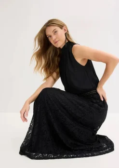 Maxikleid mit Spitzen-Rock