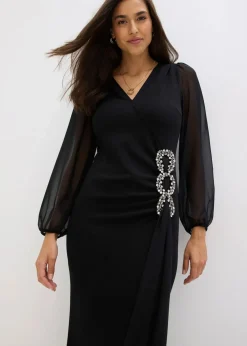 Maxikleid mit Strassstein-Applikation